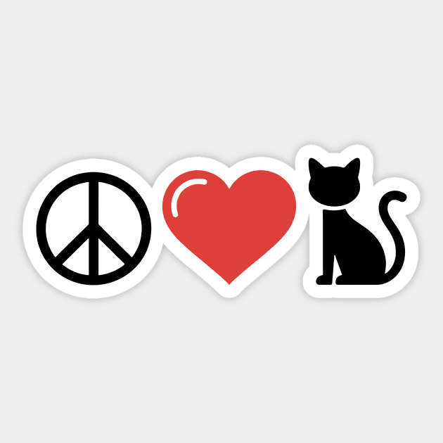 Peace Love Cats Sticker by CreativeSage